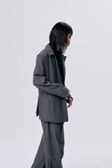 UNBALANCE COLLAR JACKET / GRAY