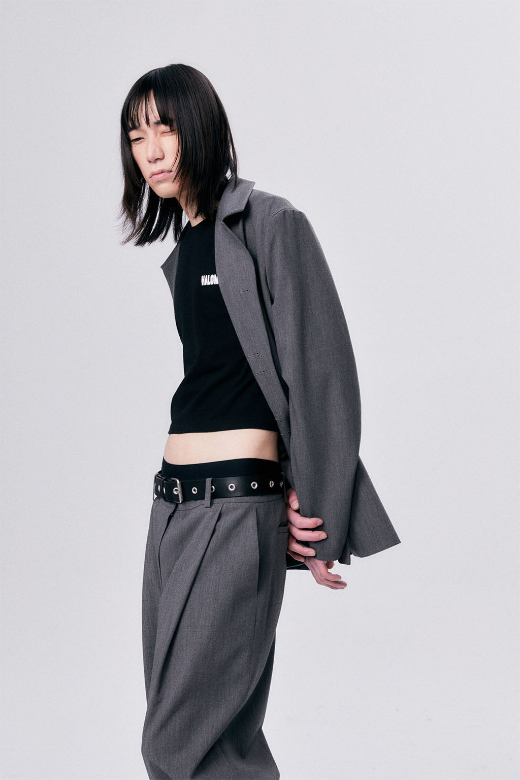 UNBALANCE COLLAR JACKET / GRAY