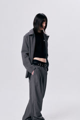 UNBALANCE COLLAR JACKET / GRAY