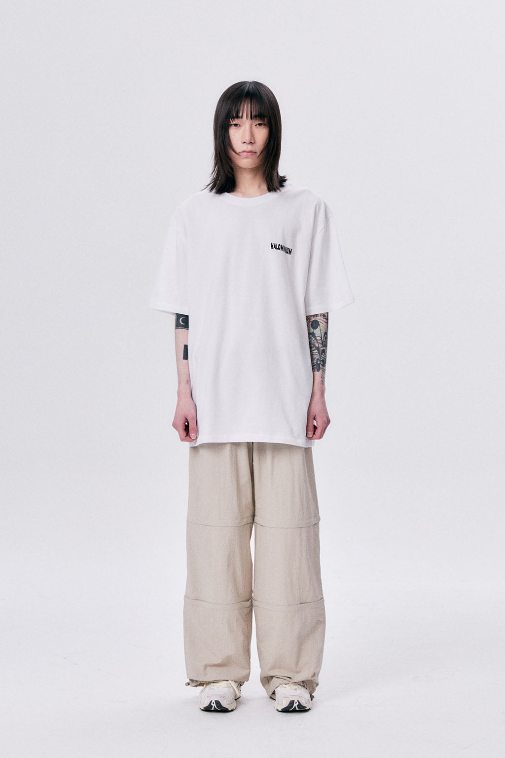 WAVE BACK YOKE OVERSIZED TEE / WHITE