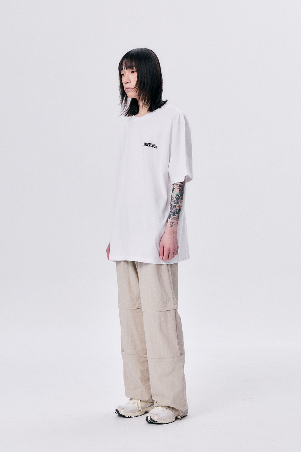 WAVE BACK YOKE OVERSIZED TEE / WHITE