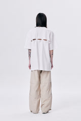 WAVE BACK YOKE OVERSIZED TEE / WHITE