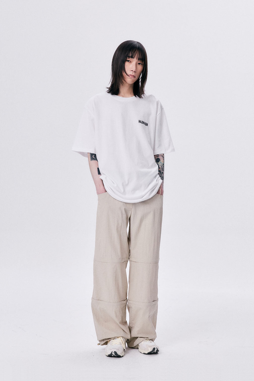 WAVE BACK YOKE OVERSIZED TEE / WHITE