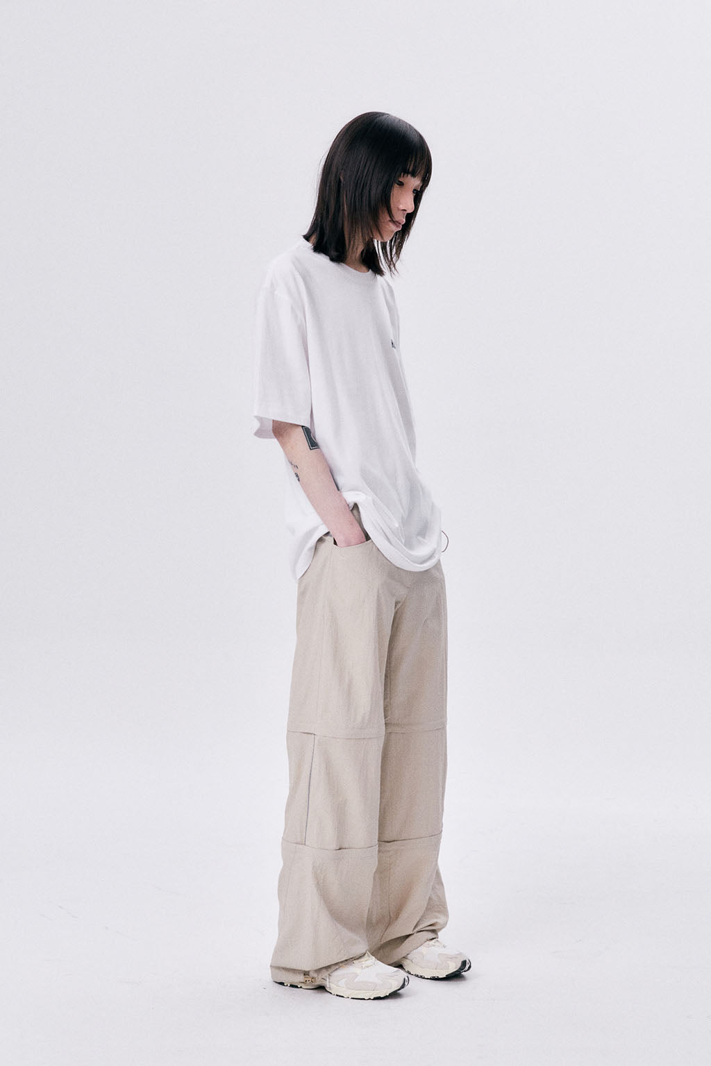 WAVE BACK YOKE OVERSIZED TEE / WHITE