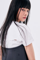 WAVE BACK YOKE TIGHT TEE / WHITE